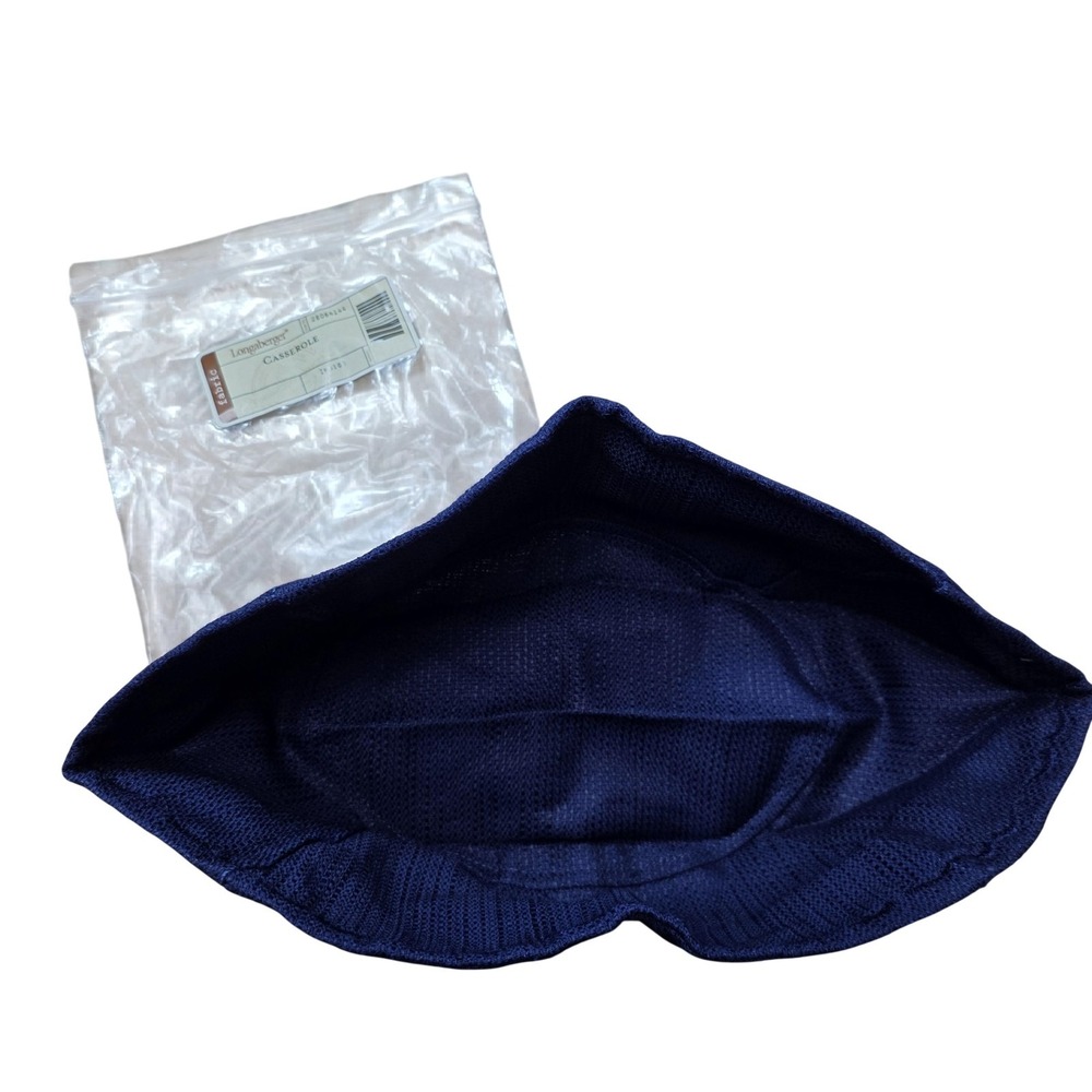 Longaberger Casserole Basket Liner Fabric Indigo Blue Cotton Country Kitchen
